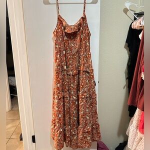 Ces Femme Boutique Burnt Orange Floral Dress
